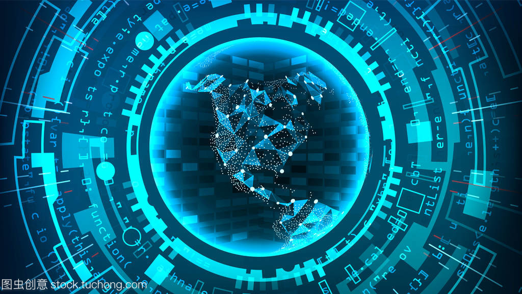 未來科技連接結(jié)構(gòu)。矢量抽象背景。藍色的電子網(wǎng)絡。數(shù)字系統(tǒng)設計